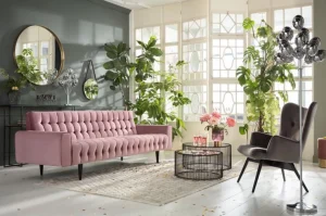 Sohvat>KARE Design Milchbar Sohva 3-istuttava, Samettia, Mauve