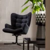 Nojatuolit>KARE Design Oscar Kääntyvä Nojatuoli - Samettia, Musta