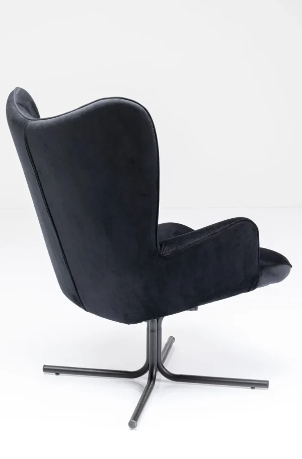 Nojatuolit>KARE Design Oscar Kääntyvä Nojatuoli - Samettia, Musta
