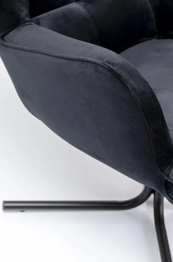 Nojatuolit>KARE Design Oscar Kääntyvä Nojatuoli - Samettia, Musta