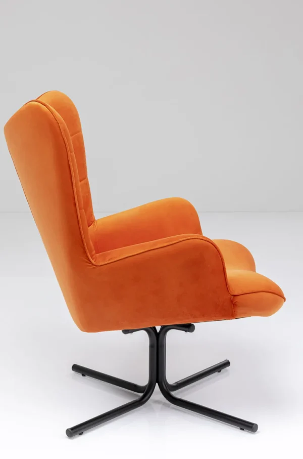 Nojatuolit>KARE Design Oscar Kääntyvä Nojatuoli - Samettia, Oranssi