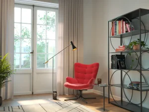 Nojatuolit>KARE Design Oscar Kääntyvä Nojatuoli - Samettia, Punainen