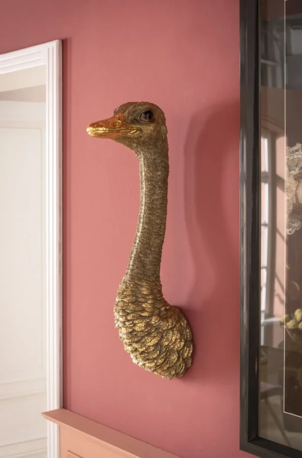 Seinäkoristeet>KARE Design Ostrich Strutsi Seinäkoriste, Kulta 19x72cm