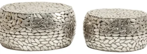 Sohvapöydät>KARE Design Pebbles Deluxe Sohvapöytä, Hopea (2/Setti)