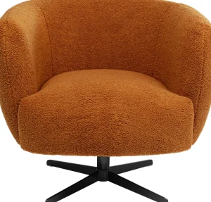 Nojatuolit>KARE Design Peony Fuzzy 360 Kääntyvä Nojatuoli, Teddykarva, Ruskea