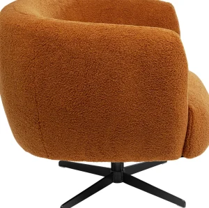 Nojatuolit>KARE Design Peony Fuzzy 360 Kääntyvä Nojatuoli, Teddykarva, Ruskea