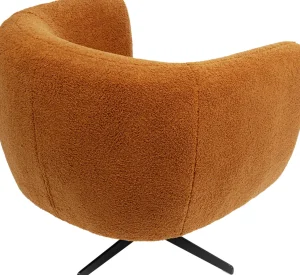 Nojatuolit>KARE Design Peony Fuzzy 360 Kääntyvä Nojatuoli, Teddykarva, Ruskea