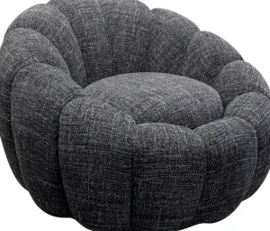 Olohuone | Nojatuolit>KARE Design Peppo Bloom Melange Kääntyvä Nojatuoli Musta
