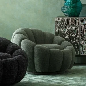 Nojatuolit>KARE Design Peppo Bloom Melange Kääntyvä Nojatuoli Vihreä