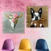 Taulut | Olohuone>KARE Design Picture Touched Dog With Pineapple Koira Taulu, Kulta 80x80cm