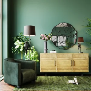 Peilit>KARE Design Pieces Seinäpeili, Matta Musta Ø100cm