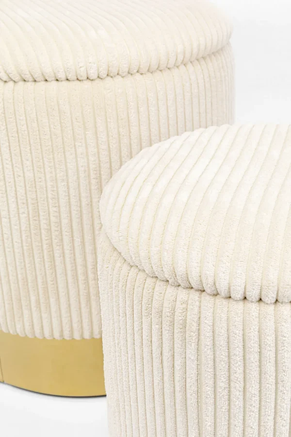 Rahit Ja Jakkarat>KARE Design Plush Jakkara, Palli Kannella, Kermanvalkonen (2/Setti)