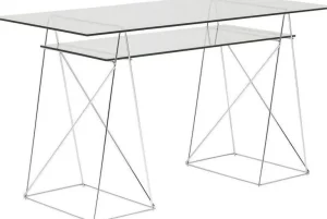 Työpöydät>KARE Design Polar Työpöytä, Toimistopöytä - Kromi, 8mm Temperoitu Lasi