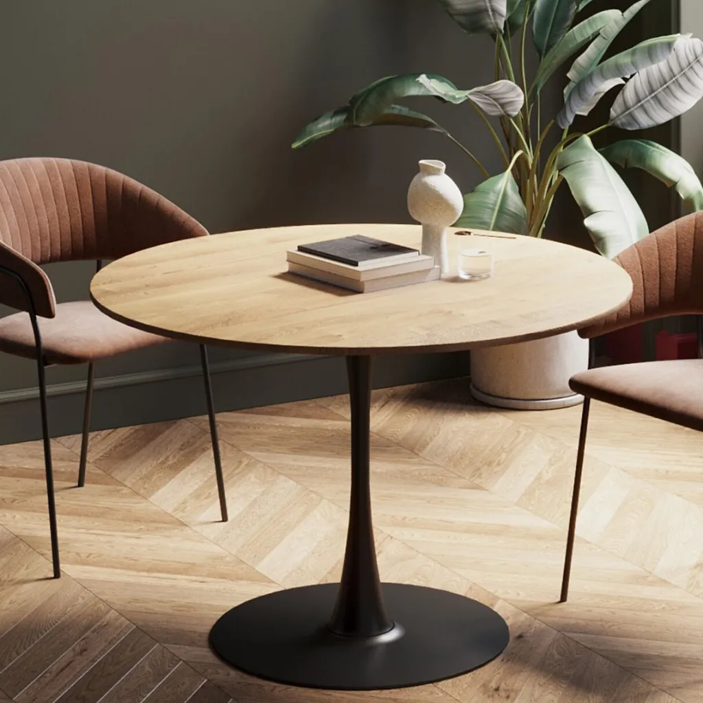 schickeria_pyore_ruokapyt__tammipinnoite_musta_cm_0.webp Pöydät>KARE Design Schickeria Pyoreä Ruokapöytä - Tammipinnoite, Musta Ø110cm