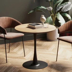 Pöydät>KARE Design Schickeria Pyöreä Ruokapöytä - Tammipinnoite, Musta Ø80cm