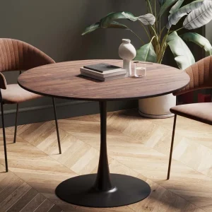Pöydät>KARE Design Schickeria Pyöreä Ruokapöytä- Pähkinäpinnoite, Musta Ø110cm