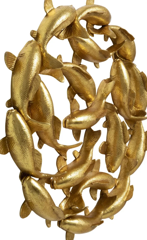 Seinäkoristeet>KARE Design School Of Koi Gold Seinäkoriste Kulta Ø102cm