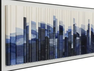 Taulut | Olohuone>KARE Design Shadow Skyline Blue Kehystetty Taulu 160x60cm
