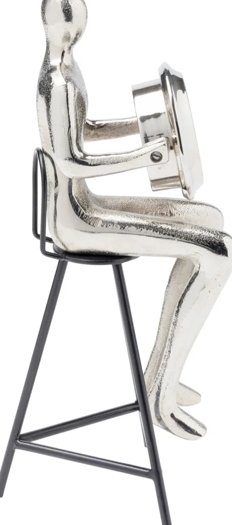 Kellot>KARE Design Sitting Man Pöytäkello, Hopea 12x31cm