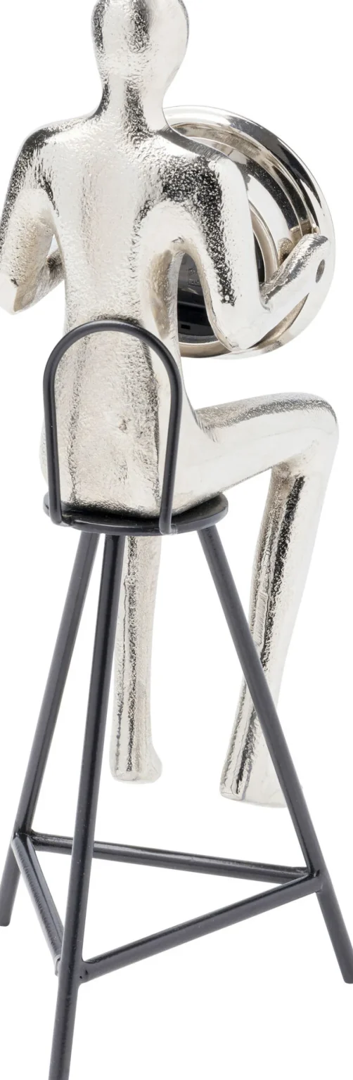 Kellot>KARE Design Sitting Man Pöytäkello, Hopea 12x31cm