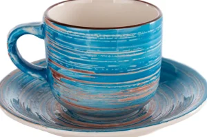 Kupit>KARE Design Swirl Blue Kahvikuppi+lautanen, Sininen (2/osaa)