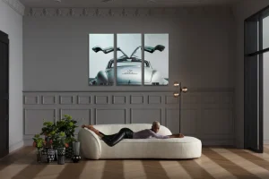 Taulut>KARE Design Triptychon Oldtimer Taulu, Musta 240x160cm
