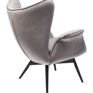 Nojatuolit>KARE Design Tudor Nojatuoli, Samettia, Hopeanharmaa