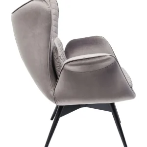 Nojatuolit>KARE Design Tudor Nojatuoli, Samettia, Hopeanharmaa