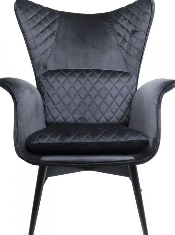Nojatuolit>KARE Design Tudor Nojatuoli, Samettia, Musta