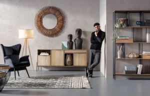 Nojatuolit>KARE Design Tudor Nojatuoli, Samettia, Musta