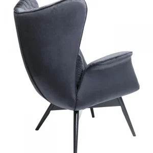 Nojatuolit>KARE Design Tudor Nojatuoli, Samettia, Musta