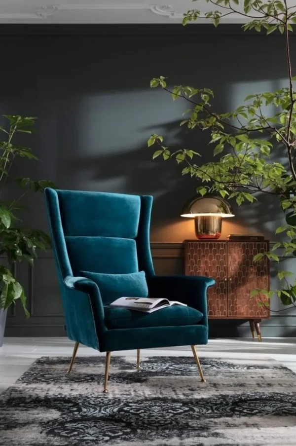 Nojatuolit>KARE Design Vegas Forever Nojatuoli, Sinivihreä