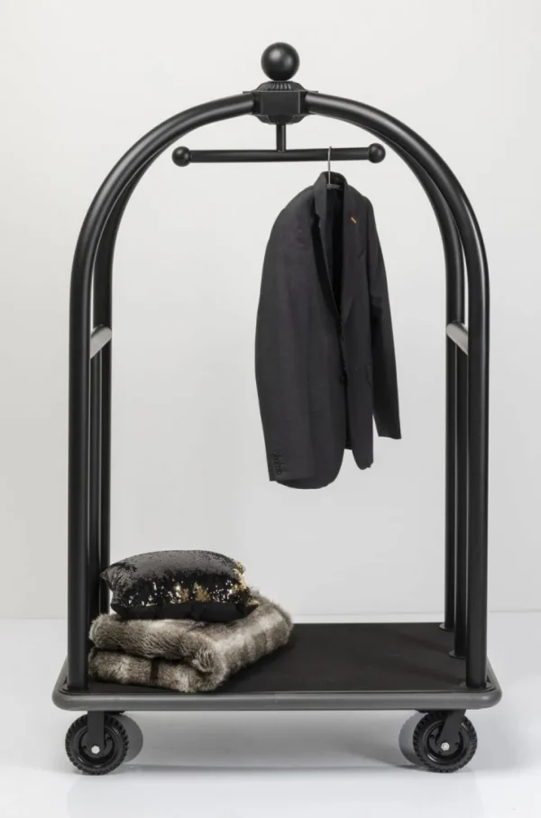 Jalalliset Vaatenaulakot>KARE Design VIP Baggage Trolley Vegas Matkalaukkuvaunu, Matta Musta