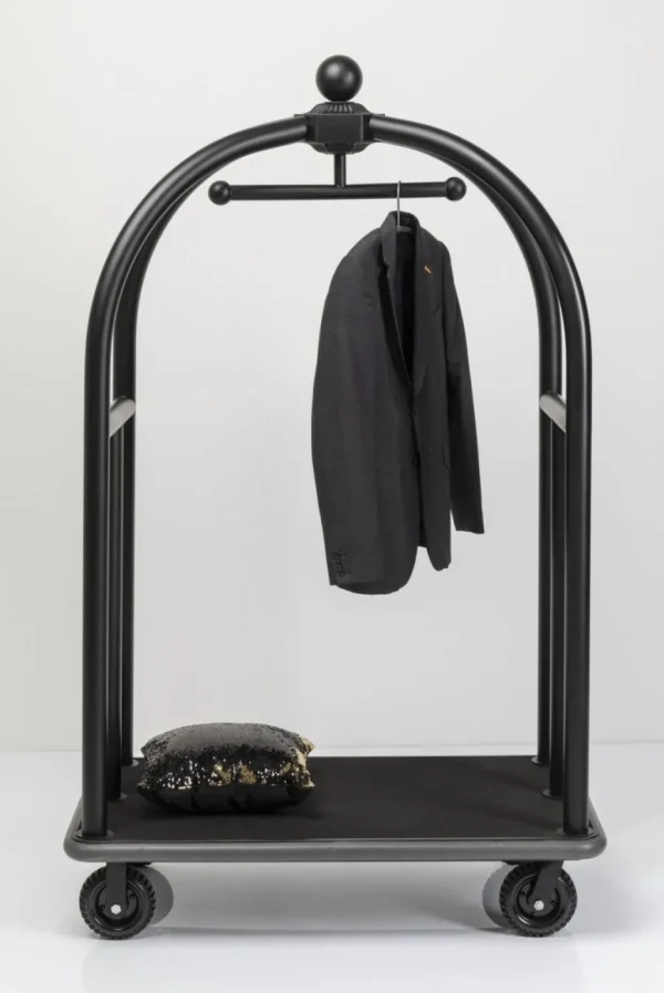 Jalalliset Vaatenaulakot>KARE Design VIP Baggage Trolley Vegas Matkalaukkuvaunu, Matta Musta