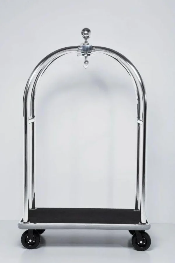 Jalalliset Vaatenaulakot>KARE Design VIP Baggage Trolley Vegas Naulakko, Matkalaukkukärry, Hopea
