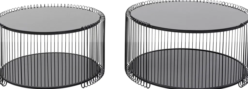 wire_double_black_sohvapyt_lasia_ja_metallia_musta_setti_2.webp Sohvapöydät | Olohuone>KARE Design Wire Double Black Sohvapöytä Lasia Ja Metallia Musta (2/Setti)