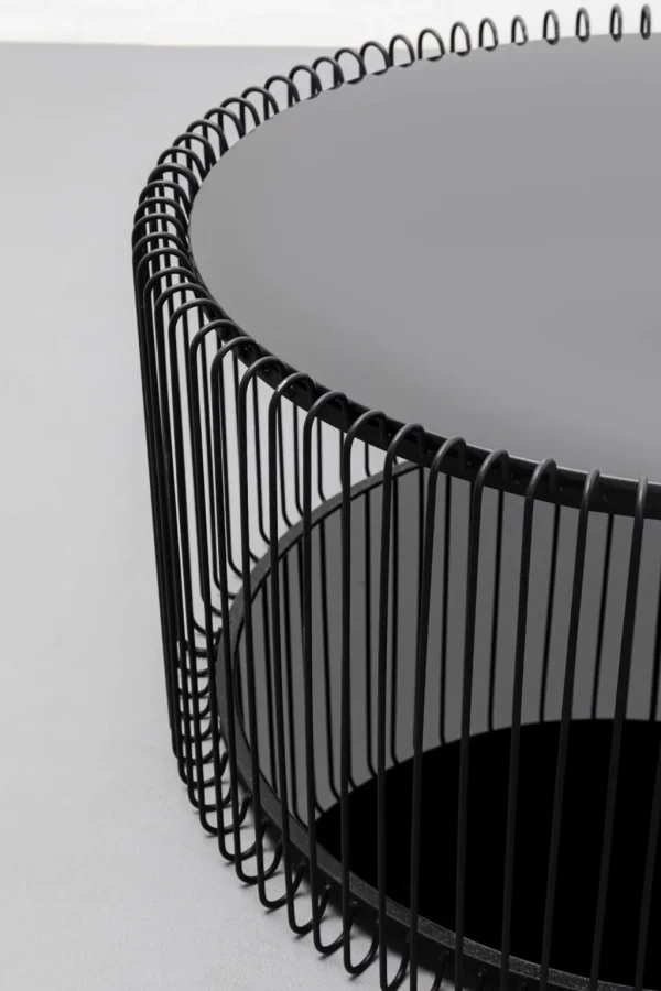 Sohvapöydät | Olohuone>KARE Design Wire Double Black Sohvapöytä Lasia Ja Metallia Musta (2/Setti)