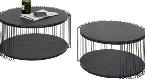 Sohvapöydät>KARE Design Wire Double Black Wood Sohvapöytä Musta (2/Setti)