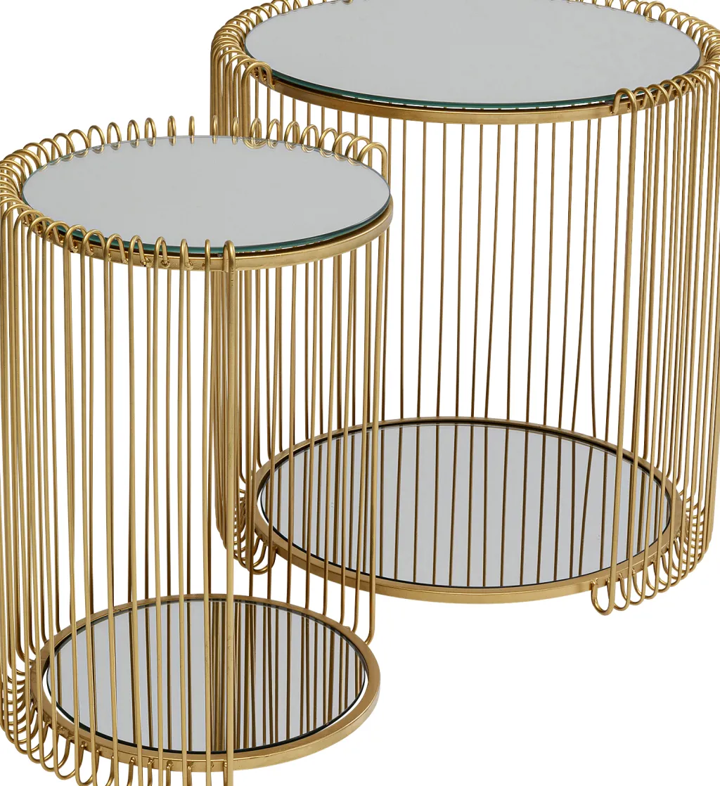 wire_double_sivupyt_messinki_setti_1.webp Sohvapöydät | Olohuone>KARE Design Wire Double Sivupöytä, Messinki (2/Setti)
