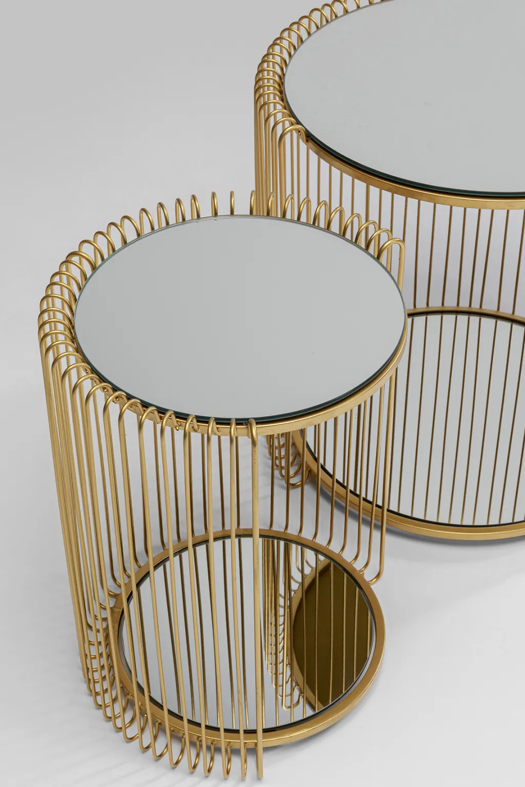 wire_double_sivupyt_messinki_setti_2.webp Sohvapöydät | Olohuone>KARE Design Wire Double Sivupöytä, Messinki (2/Setti)