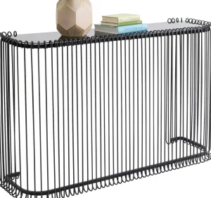 Konsolipöydät Ja Sivupöydät>KARE Design Wire Konsolipöytä - Lasi, Musta 142x89cm
