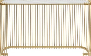 Konsolipöydät Ja Sivupöydät>KARE Design Wire Konsolipöytä - Marmorikuvioitu Lasi, Kulta 142x89cm