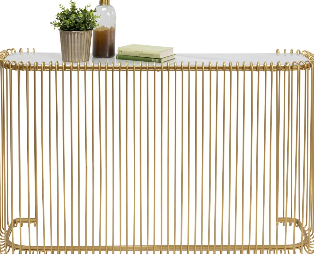 wire_konsolipyt__marmorikuvioitu_lasi_kulta_xcm_3.webp Konsolipöydät Ja Sivupöydät>KARE Design Wire Konsolipöytä - Marmorikuvioitu Lasi, Kulta 142x89cm