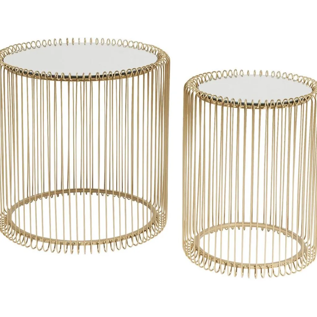 wire_sivupyt_messinki_setti_1.webp Sohvapöydät | Olohuone>KARE Design Wire Sivupöytä, Messinki (2/Setti)