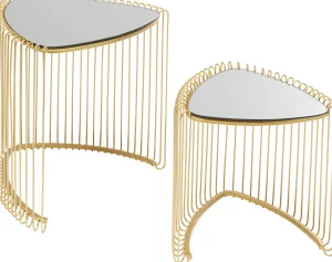 Sohvapöydät | Olohuone>KARE Design Wire Triangle Sivupöytä, Kulta (2/Setti)