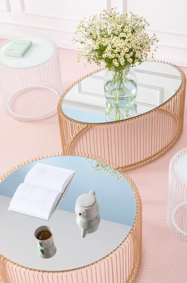 Sohvapöydät>KARE Design Wire Uno Sohvapöytä Messinki Ø80cm