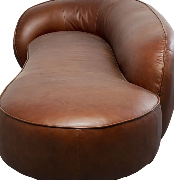 Lepotuolit>KARE Design Wonder Recamiere Sohva, Lepotuoli, Nahkaa Ruskea 252cm