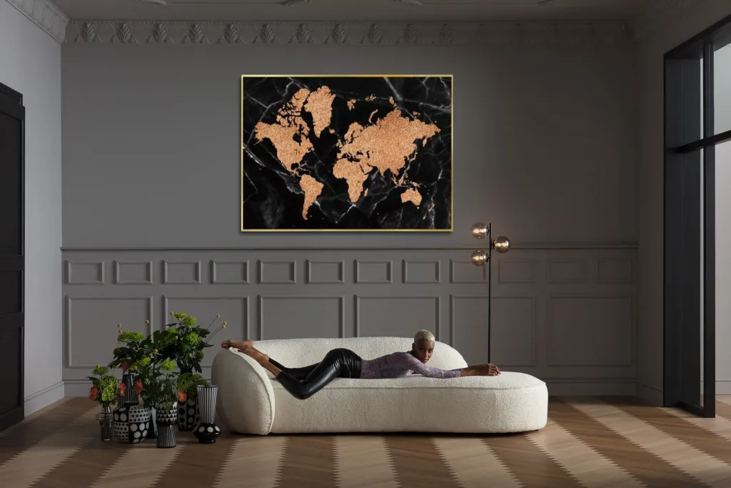 world_map_maailman_kartta_kehystetty_taulu_xcm_2.webp Taulut | Olohuone>KARE Design World Map Maailman Kartta, Kehystetty Taulu 150x100cm