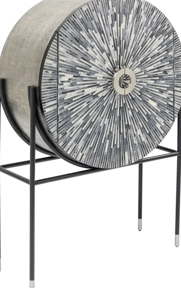 Baarit>KARE Design Zoom Baarikaappi - Pyöreä Muoto, Mustavalkoinen 100x160cm